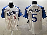 Men's Los Angeles Dodgers #5 Freddie Freeman White Royal 2025 Tokyo Series Limited Stitched Jersey,baseball caps,new era cap wholesale,wholesale hats